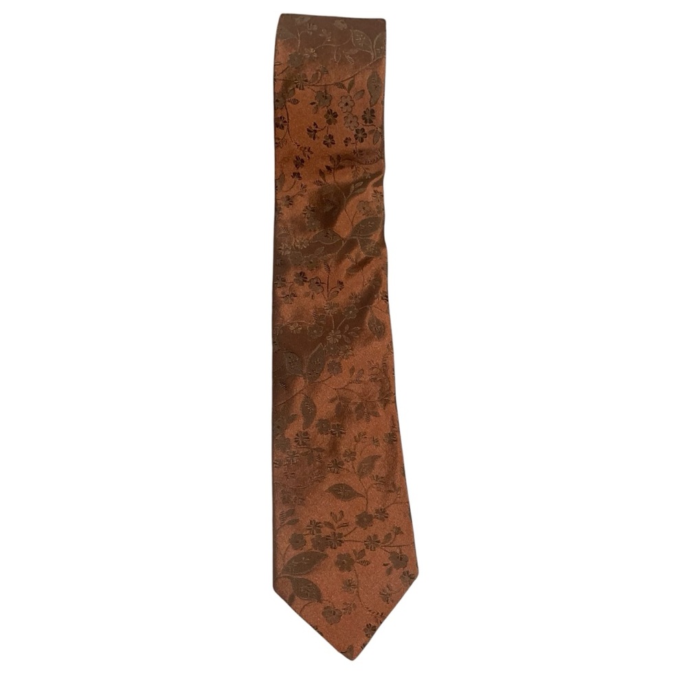 Ted Baker 100% Silk Men’s Burnt Orange Floral Neck Tie